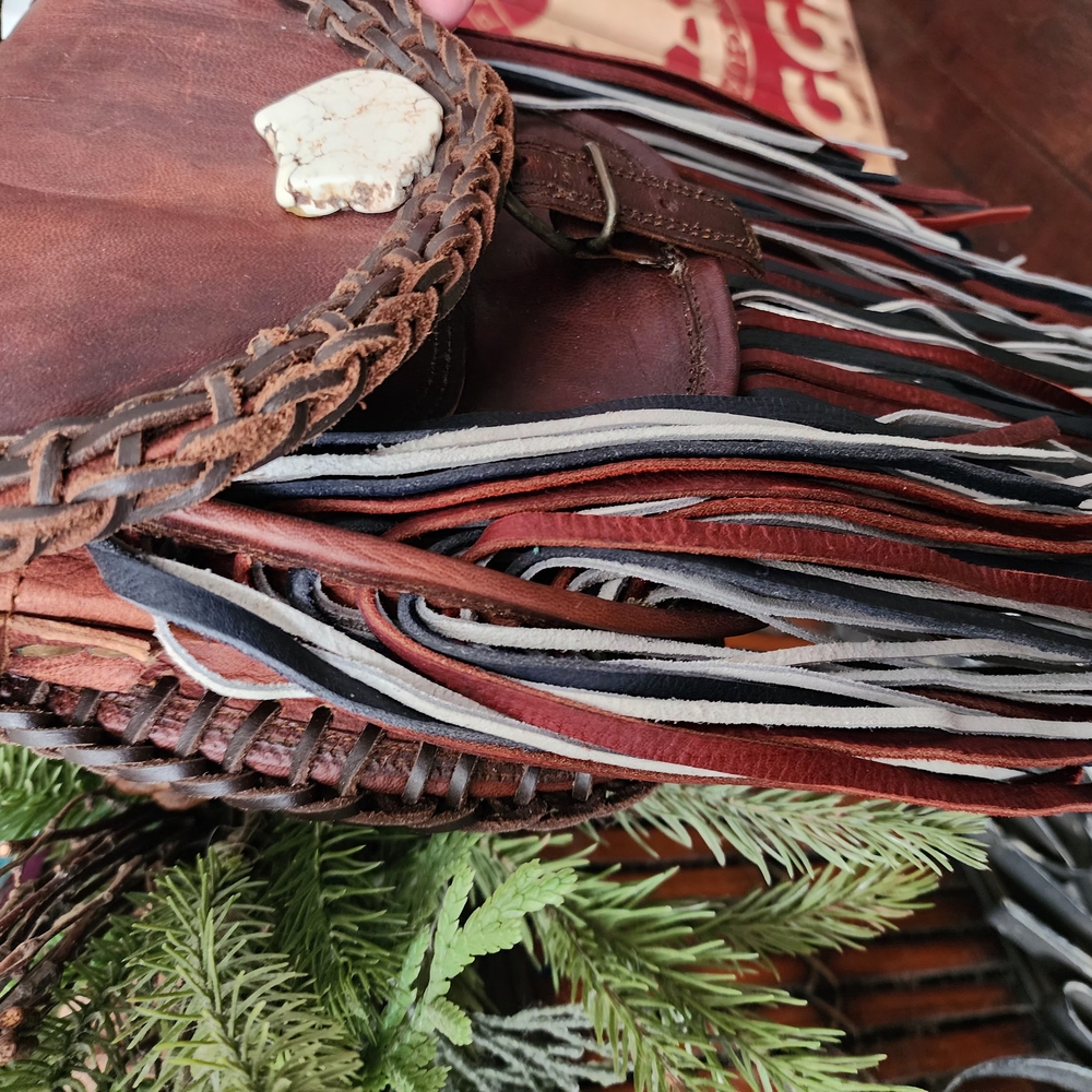 Fringed Leather Crossbody Bag
